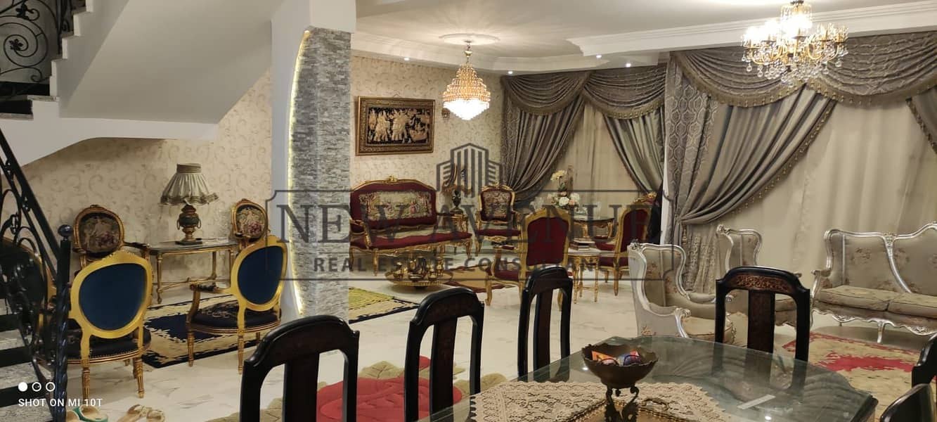 Villa for sale in one of the best locations in Garden City October Compound with premium finishing, a stunning view, and a prime location!
