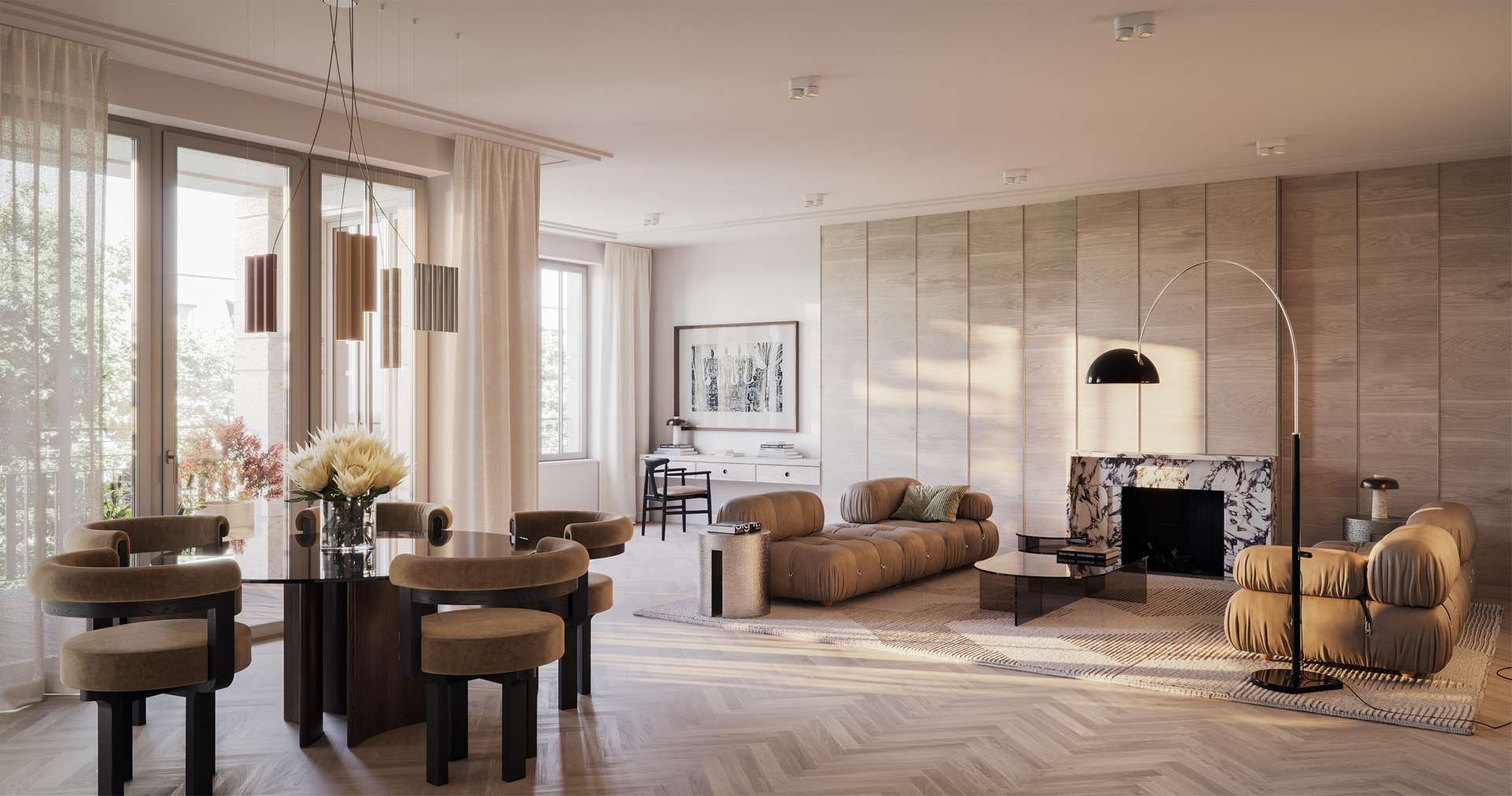 Modernes Dachgeschoss mit Terrasse und Smart-Home-System in Charlottenburg